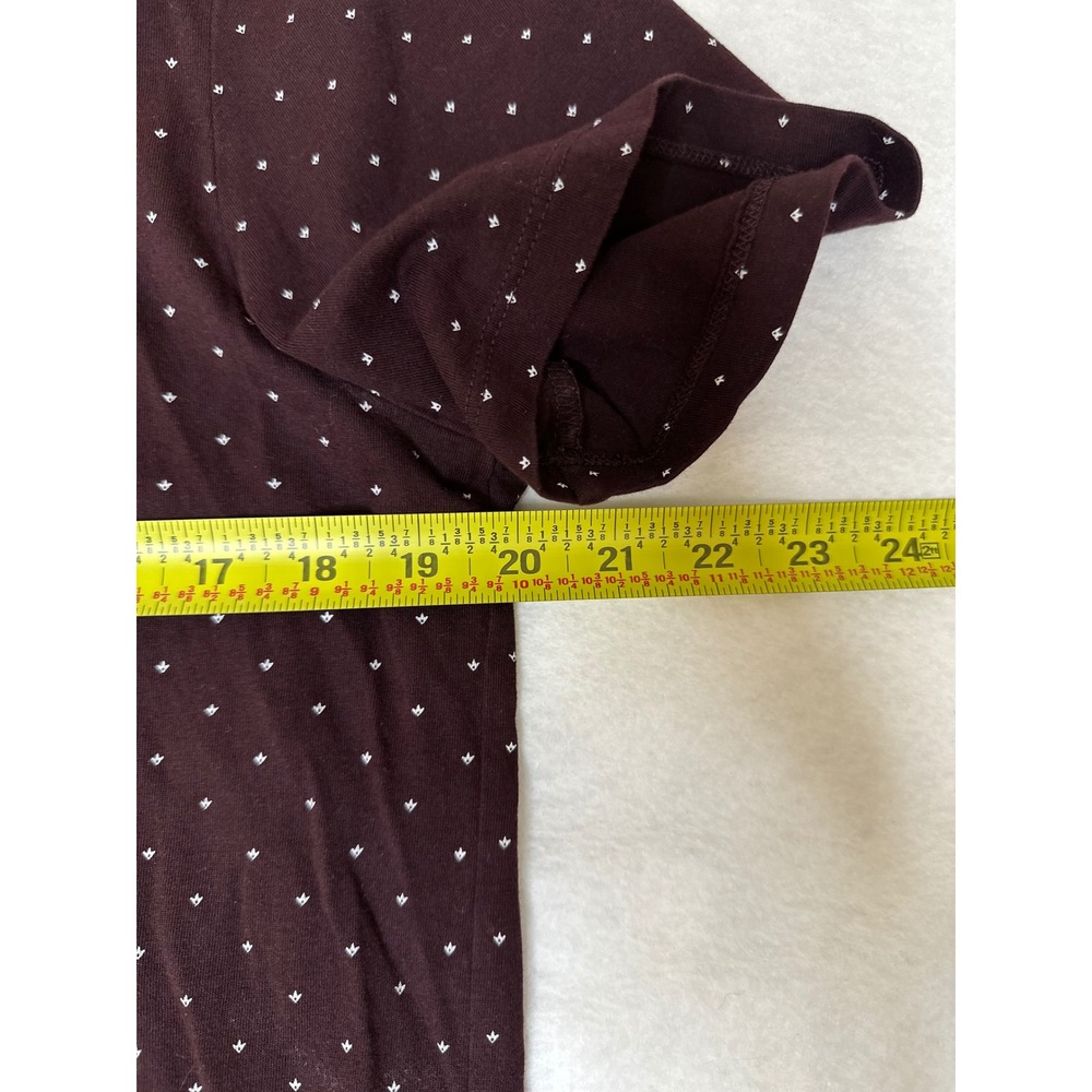 Perry Ellis Men's Burgundy Micro Dot Print Short Sleeve T-Shirt Tee Top Size L - Picture 6 of 8